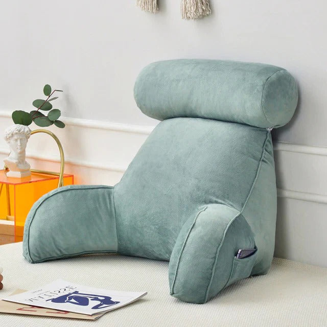 Bed Rest Pillow, Reading Cushion with Arm Supports