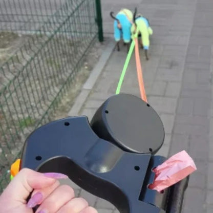 LED Lighted Dog Leash for Two Dogs