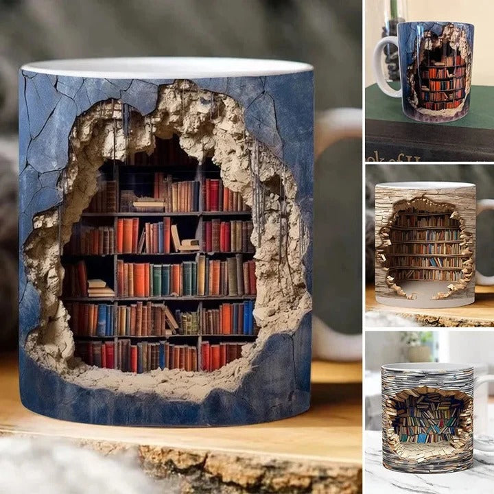 Bookshelf Design Coffee Cup