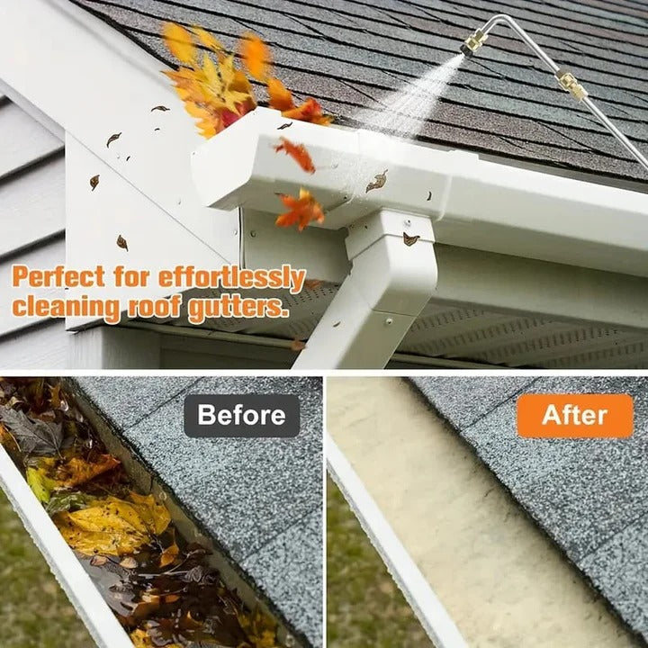 Pressure Washer Telescoping Wand Kit with Nozzles and Curved Gutter Rod