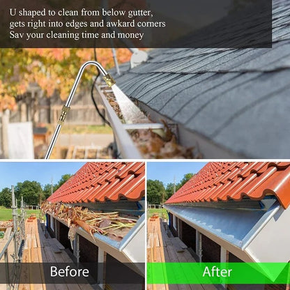 Pressure Washer Telescoping Wand Kit with Nozzles and Curved Gutter Rod