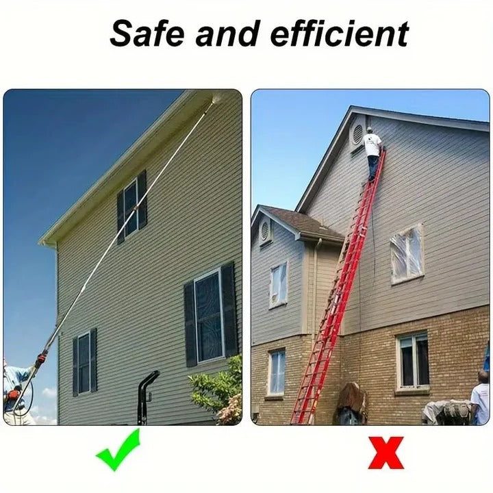 Pressure Washer Telescoping Wand Kit with Nozzles and Curved Gutter Rod