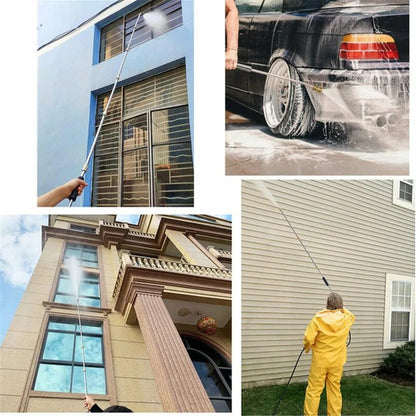 Pressure Washer Telescoping Wand Kit with Nozzles and Curved Gutter Rod