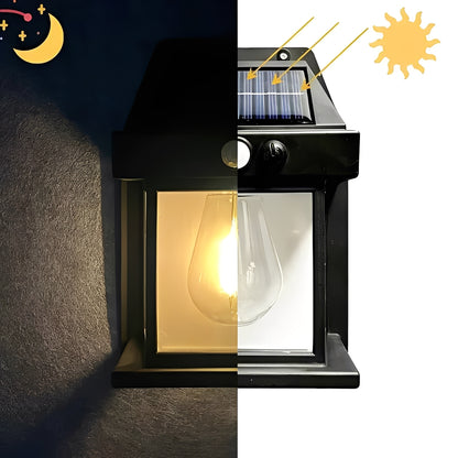 Solar Powered Outdoor Wall Lamp with Motion Sensor, Set of 2