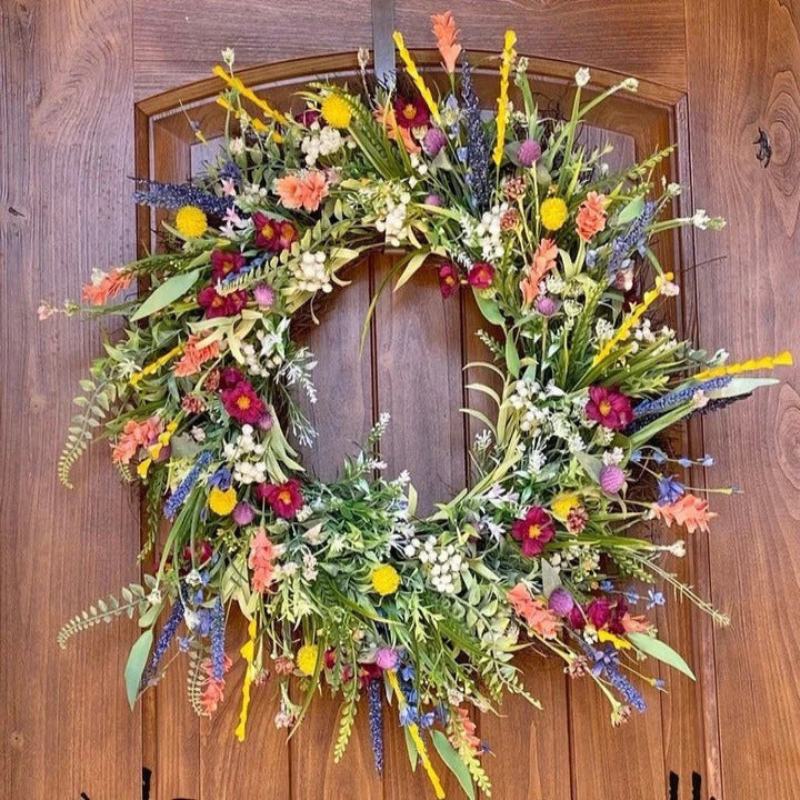Artificial Texas Wildflower Wreath for Home Decor