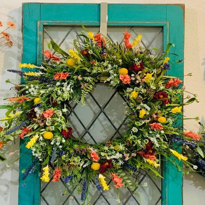 Artificial Texas Wildflower Wreath for Home Decor