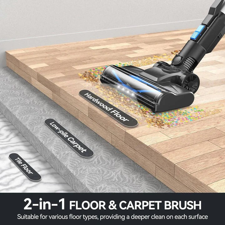 Cordless Vacuum Cleaner for Home with LED Brush Head