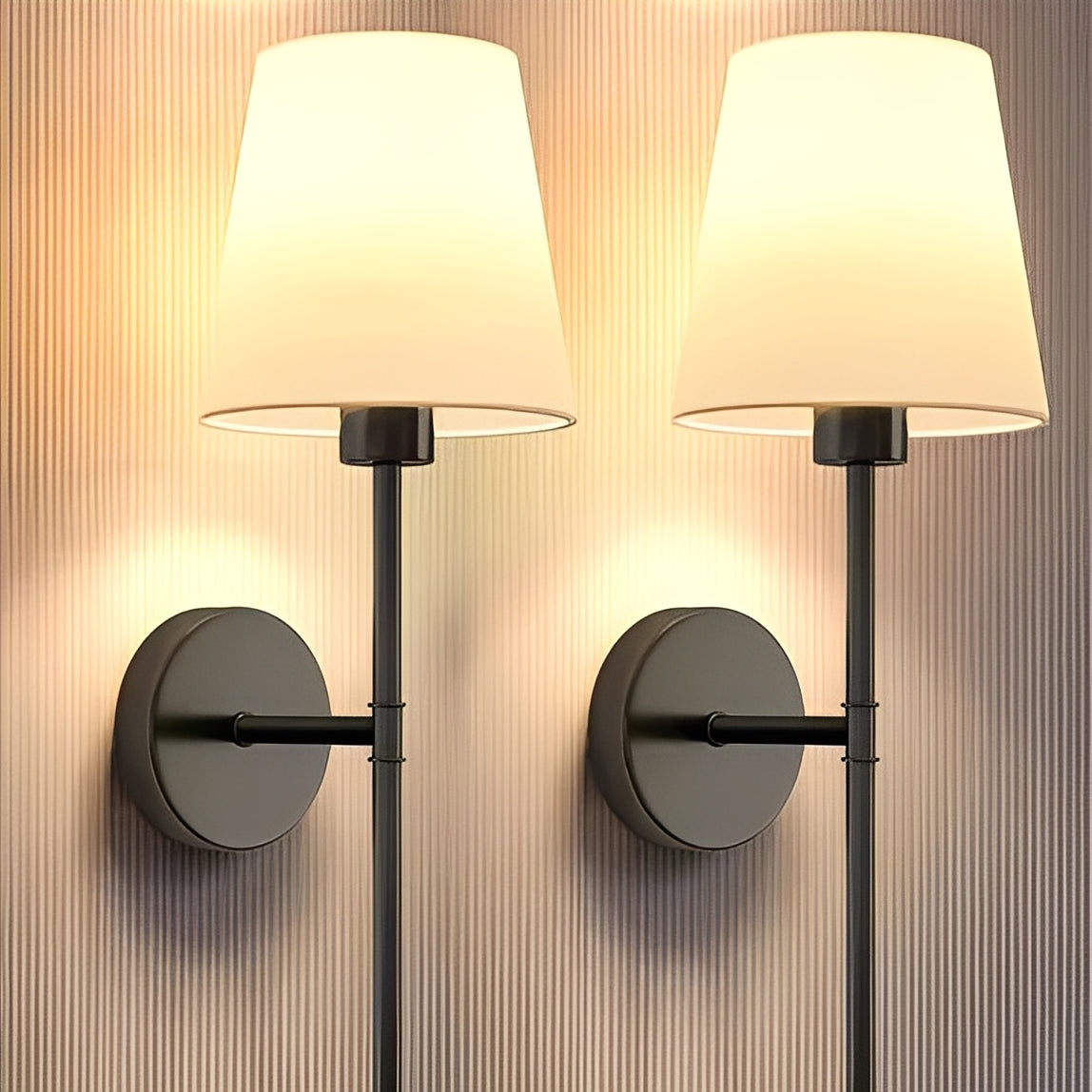 Wireless Wall Lights with Adjustable Color and Brightness, Set of 2
