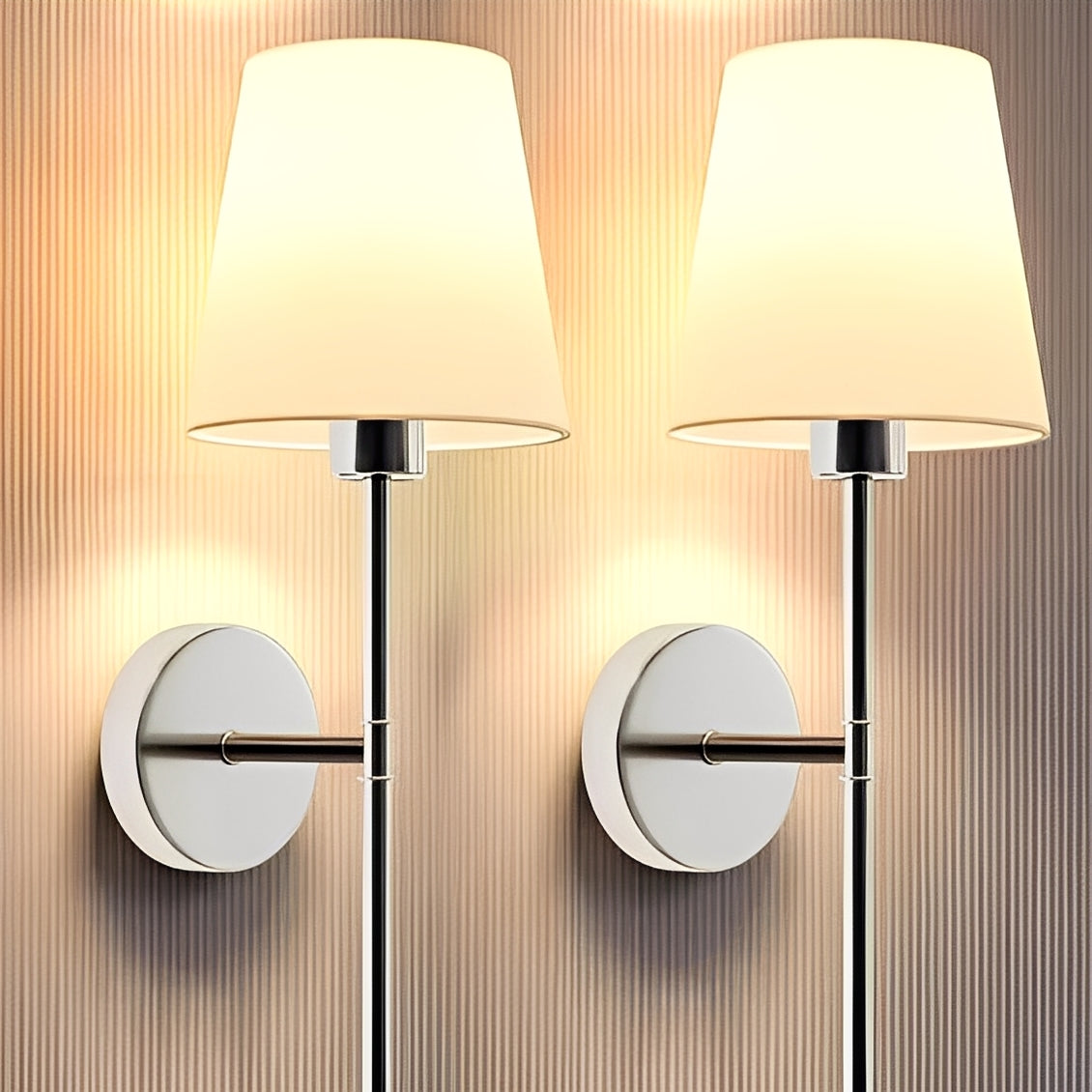 Wireless Wall Lights with Adjustable Color and Brightness, Set of 2