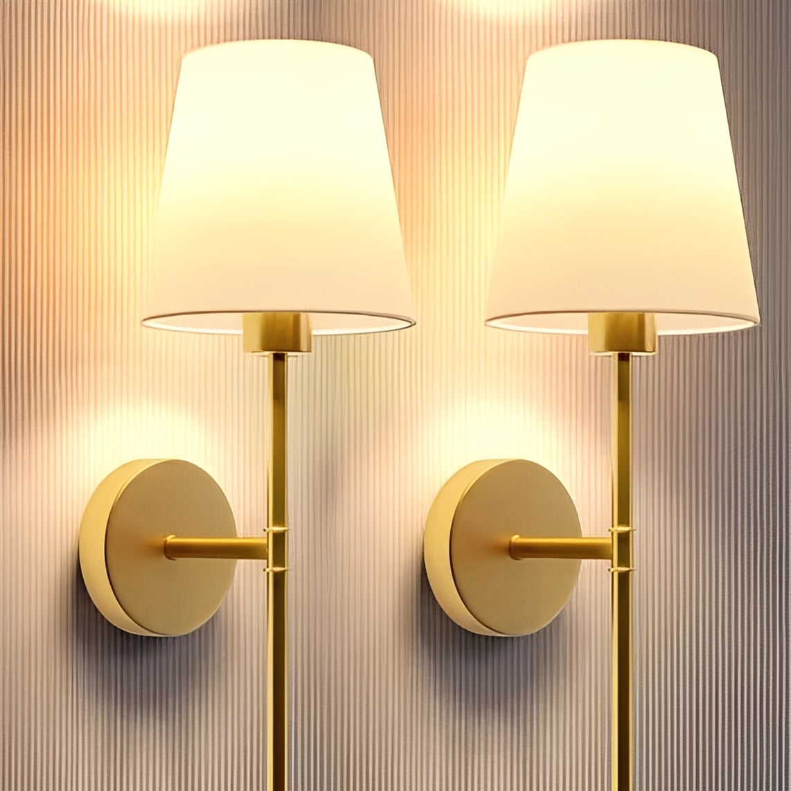 Wireless Wall Lights with Adjustable Color and Brightness, Set of 2