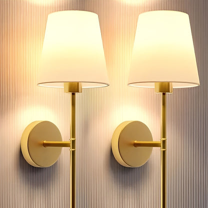 Wireless Wall Lights with Adjustable Color and Brightness, Set of 2