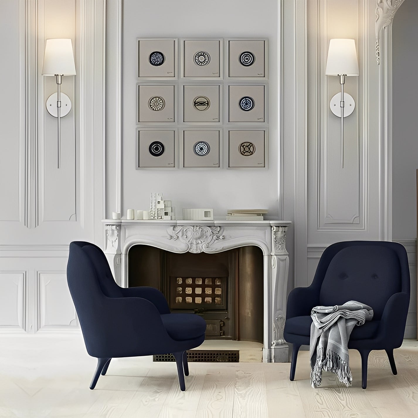 Wireless Wall Lights with Adjustable Color and Brightness, Set of 2