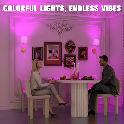 Wireless Wall Lights with Adjustable Color and Brightness, Set of 2