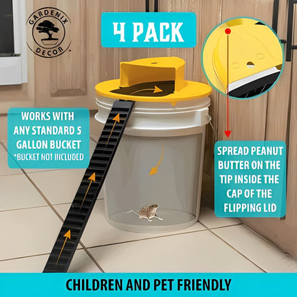 Reusable Bucket Lid Mouse Trap, Set of 4