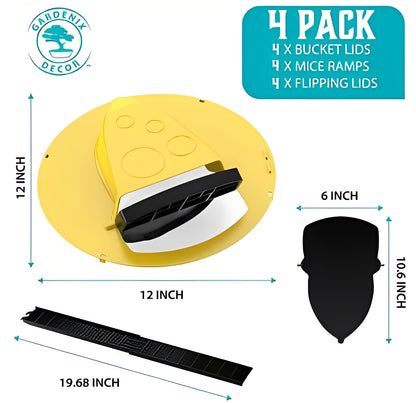 Reusable Bucket Lid Mouse Trap, Set of 4