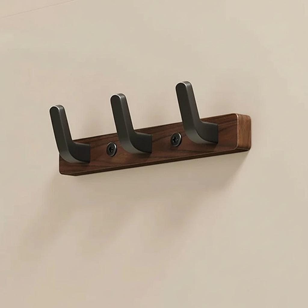 Wood and Metal Coat Hook Wall Mounted Design