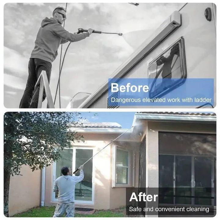 Pressure Washer Extension with Telescoping Reach for Outdoor Cleaning