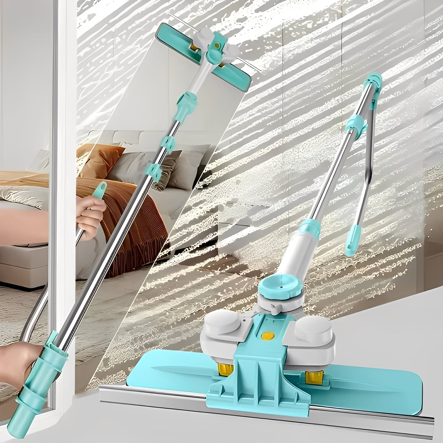 Window Cleaning Brush with Telescopic Handle