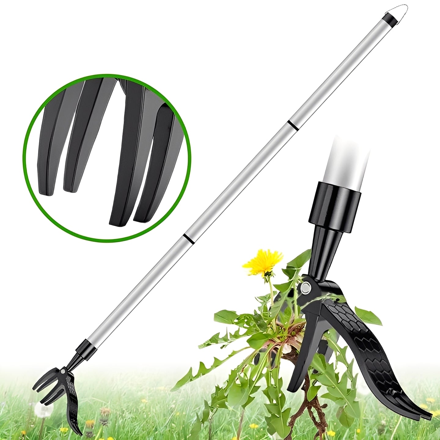 Stand Up Weed Puller Tool with Foot Lever Design