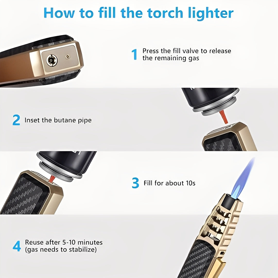Refillable Butane Torch Lighter