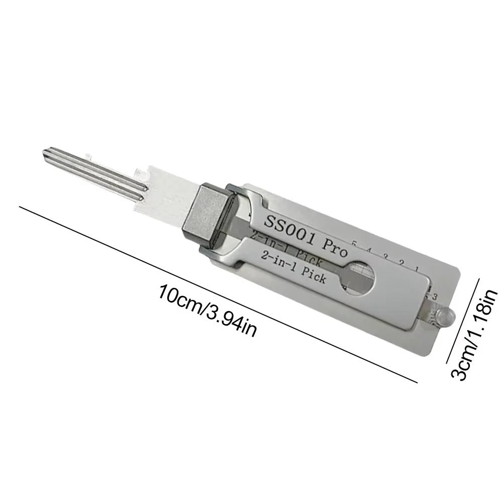 Stainless Steel Key Decoder Tool for Locksmith Use