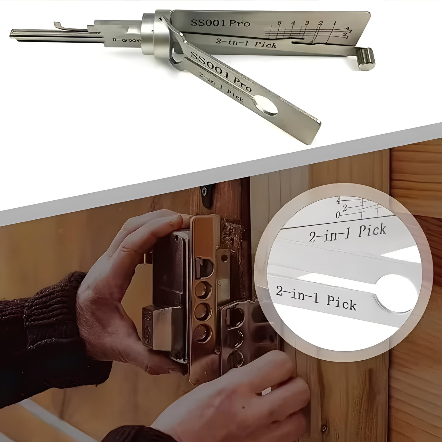 Stainless Steel Key Decoder Tool for Locksmith Use