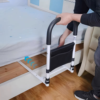 Adjustable Bedside Support Rail for Assisted Entry and Repositioning