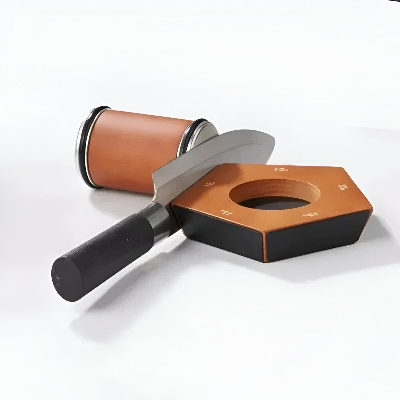 Manual Knife Sharpener with Diamond-Coated Rolling Wheel