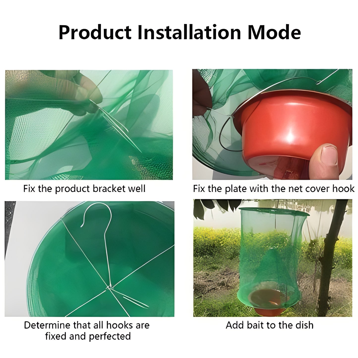Reusable Fly Trap with Bait Container for Outdoor Use