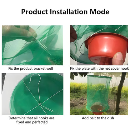 Reusable Fly Trap with Bait Container for Outdoor Use