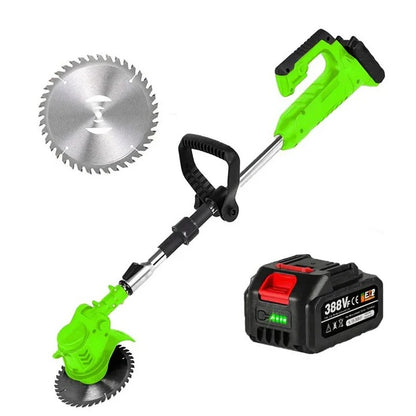 Electric Cordless Grass Trimmer with Adjustable Handle and Blades
