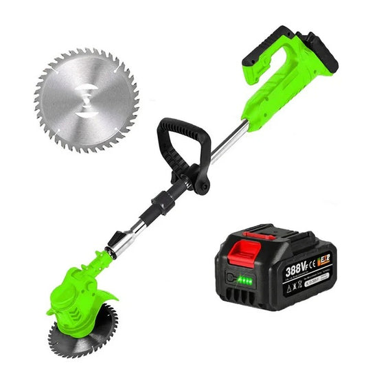 Electric Cordless Grass Trimmer with Adjustable Handle and Blades