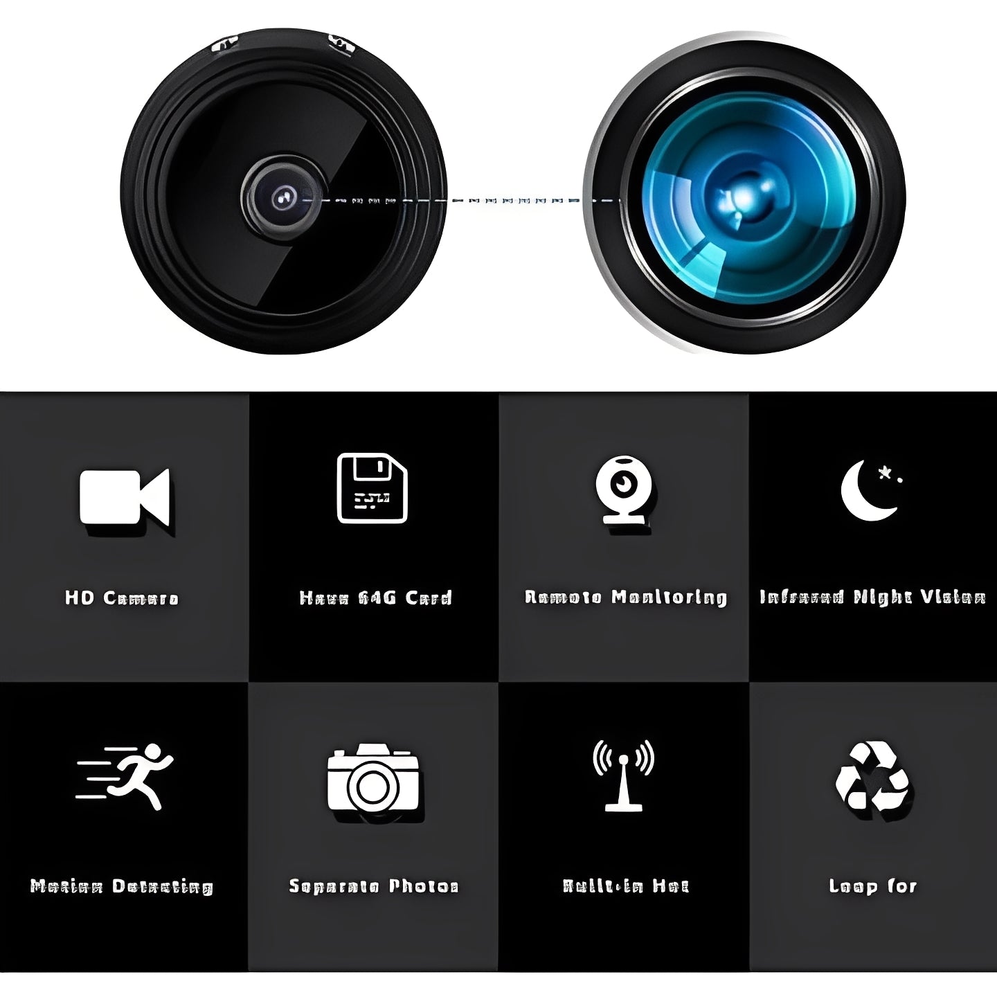 Mini Magnetic Wireless Camera with Rechargeable Battery
