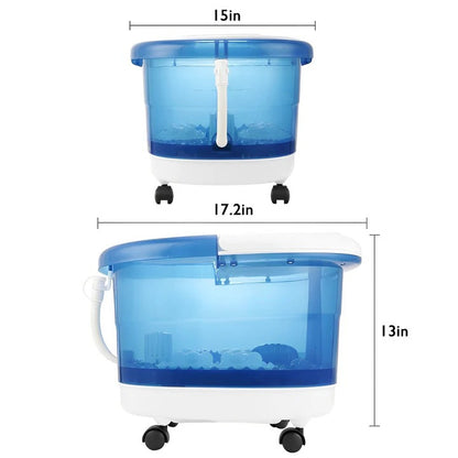 500W Heated Foot Spa Bath Massager with Rollers and Bubbles