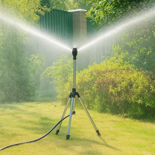 Adjustable Tripod Sprinkler with Rotating Head for Yard Watering