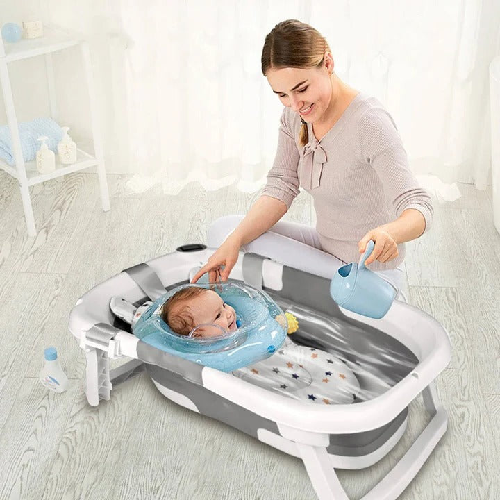 Foldable Infant Bathing Tub with Temperature Indicator