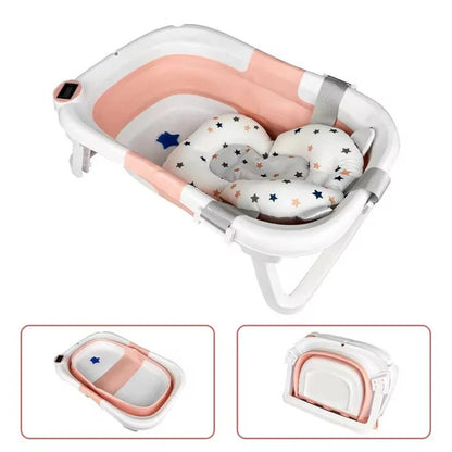 Foldable Infant Bathing Tub with Temperature Indicator