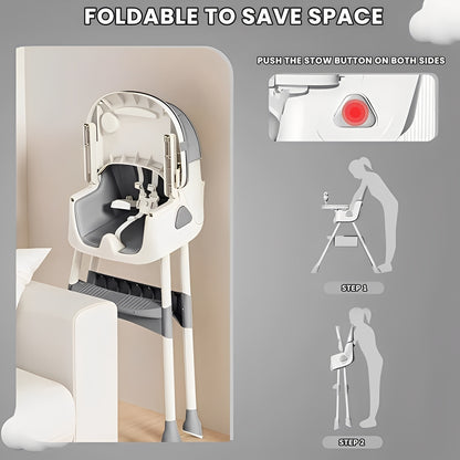 Foldable Baby Chair with Stainless Steel Frame