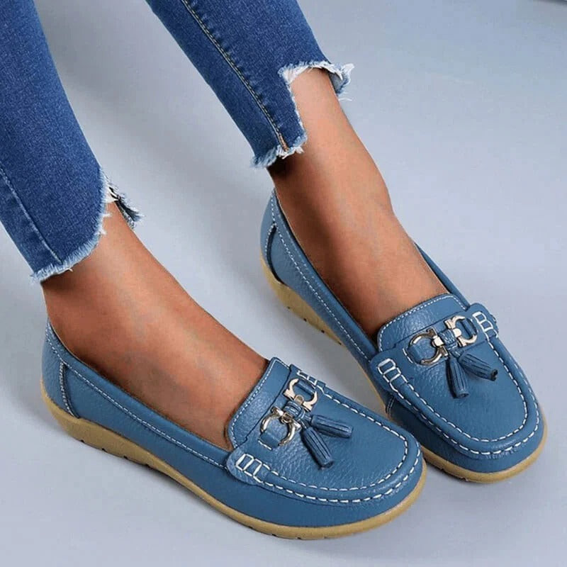 Women’s Leather Loafers with Insole Curve Design