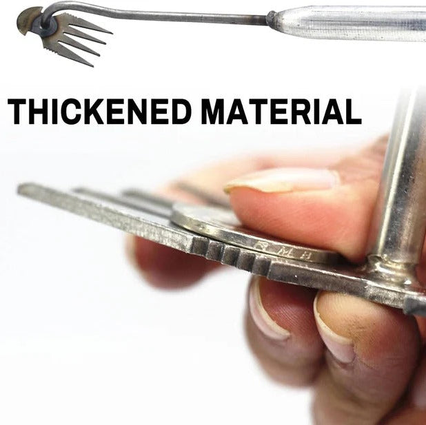 Hand Weeding Tool Remover with Four Steel Teeth for Lawn Care