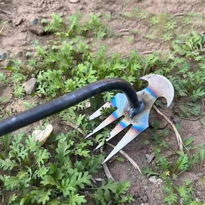 Hand Weeding Tool Remover with Four Steel Teeth for Lawn Care