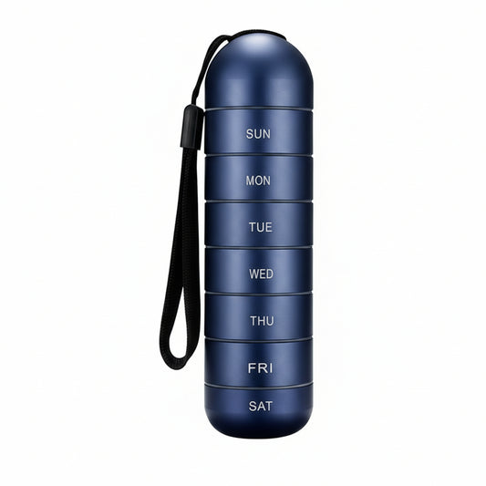 Travel Aluminum Pill Case with 7 Compartments