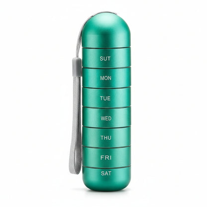 Travel Aluminum Pill Case with 7 Compartments