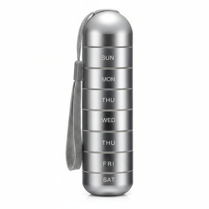 Travel Aluminum Pill Case with 7 Compartments