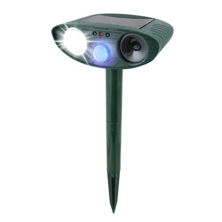 Solar Ultrasonic Rabbit Deterrent Device with Motion Sensor Lights