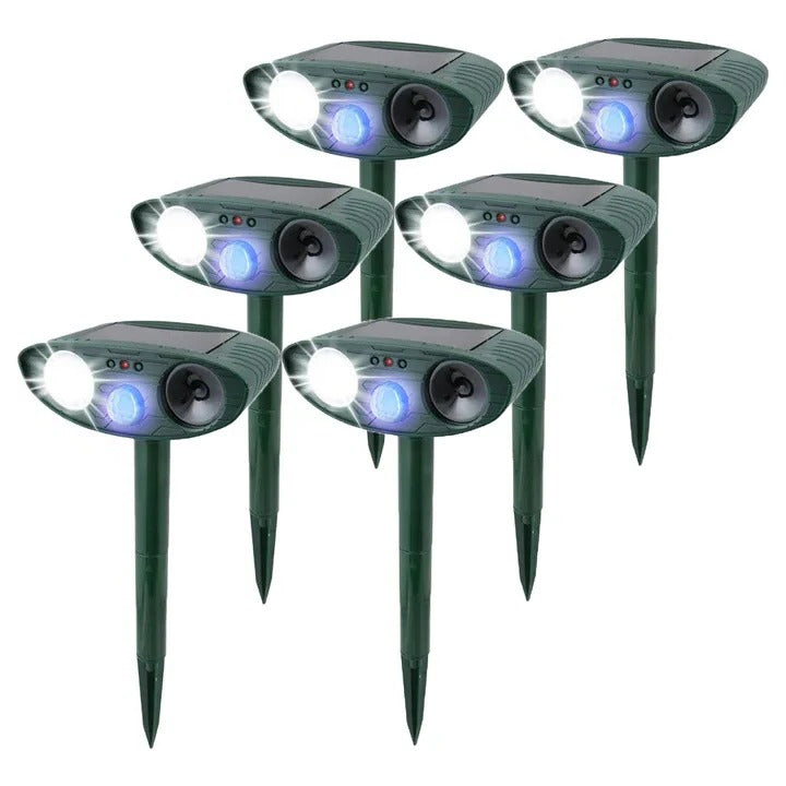 Solar Ultrasonic Rabbit Deterrent Device with Motion Sensor Lights