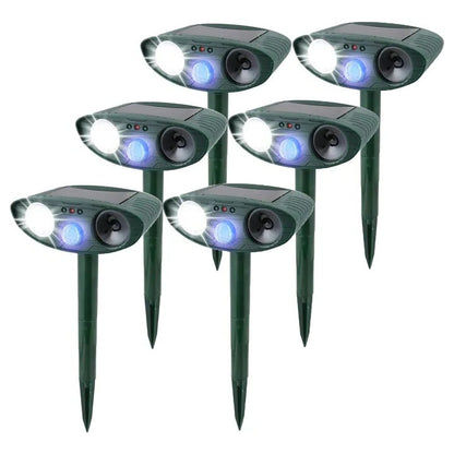 Solar Ultrasonic Rabbit Deterrent Device with Motion Sensor Lights