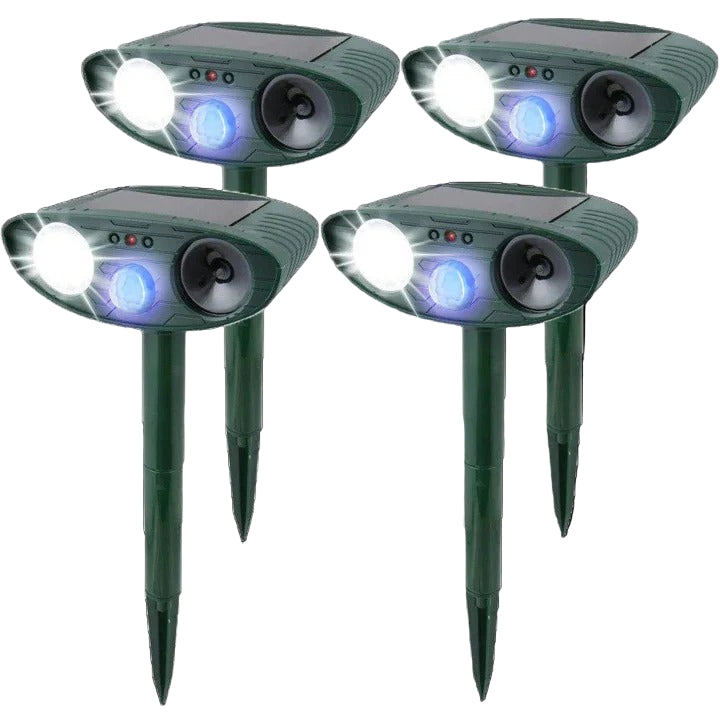 Solar Ultrasonic Rabbit Deterrent Device with Motion Sensor Lights