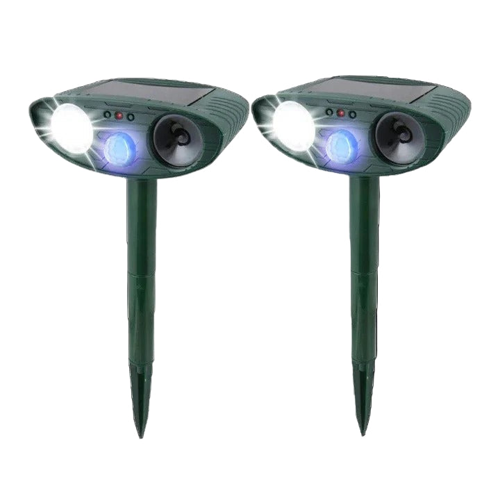 Solar Ultrasonic Rabbit Deterrent Device with Motion Sensor Lights