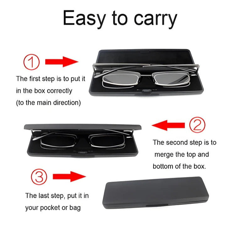 Folding Close Work Eyewear with Stainless Steel Frame